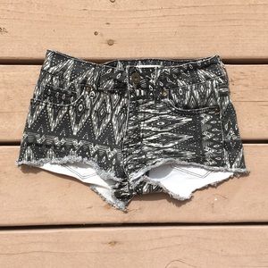 Bullhead Co. Black and White Aztec Printed Shorts